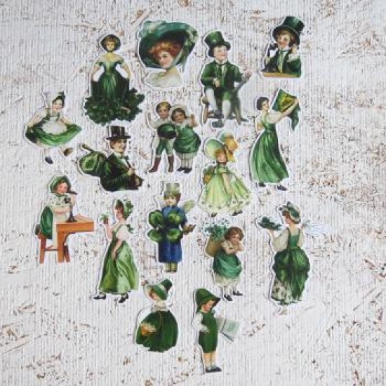 23c206- personnages vintages vert